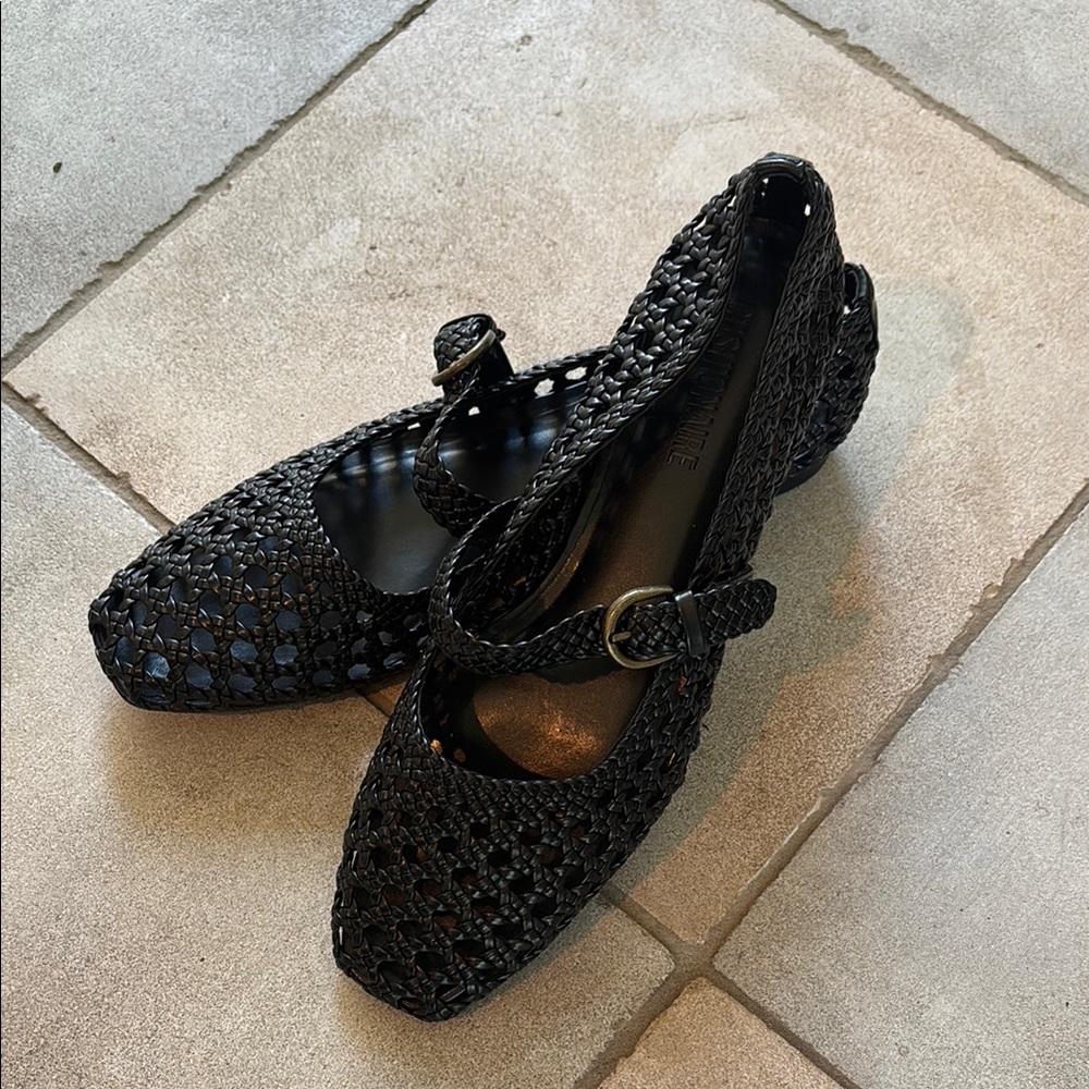 Woven Mary-Jane Flats